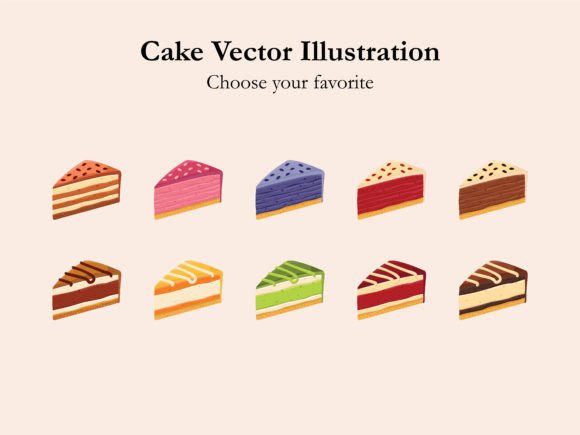 Cake Vector Cartoon Illustration Food for Modern Design