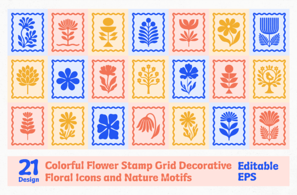 Decorative Floral Icons and Nature Motif Ideas