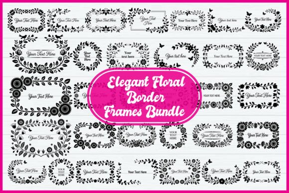 Elevate Designs with a Decorative Botanical Text Frame Set