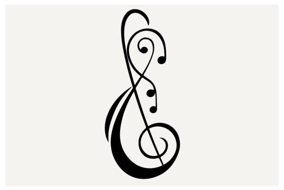 Elevate Your Designs with Music Note Silhouette Decorative Treble Art