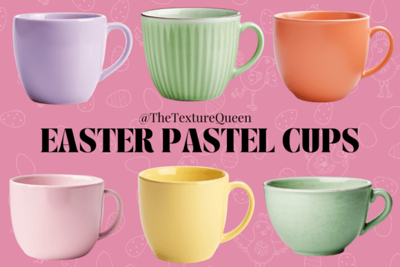 Elevate Your Spring Designs with Pastel Cups Easter Clipart PNG Stickers