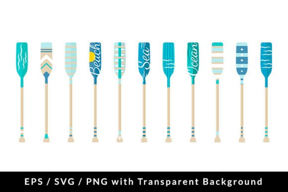 Elevating Nautical Designs with High-Resolution Decorative Boat Oar Clip Art