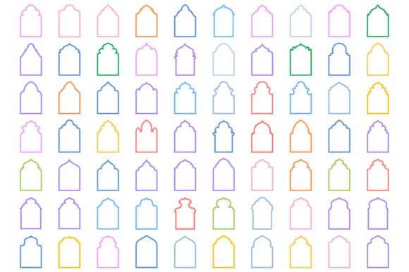 Islamic Arch Design Bold Line Set 100-02 Overview