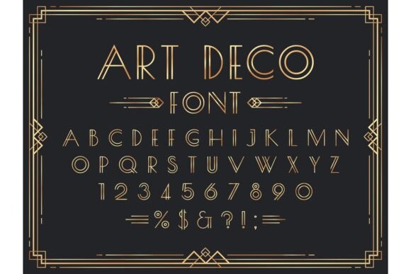 Mastering Visual Impact with Golden Art Deco Font Luxury Decorative Assets