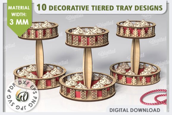 Unlock Your Creativity with the Decorative Tiered Trays Laser Cut Bundle