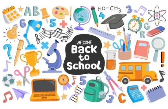 Unlocking Creative Potential with the School Supplies Set Vector