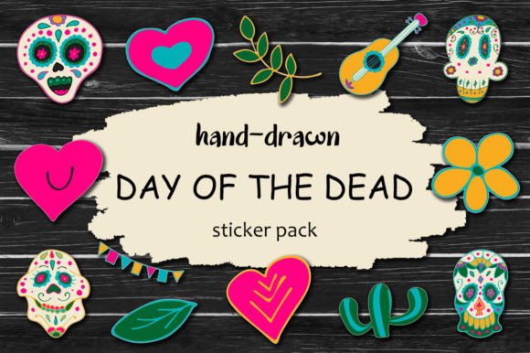 Vibrant Day of the Dead Sticker Pack for Creators