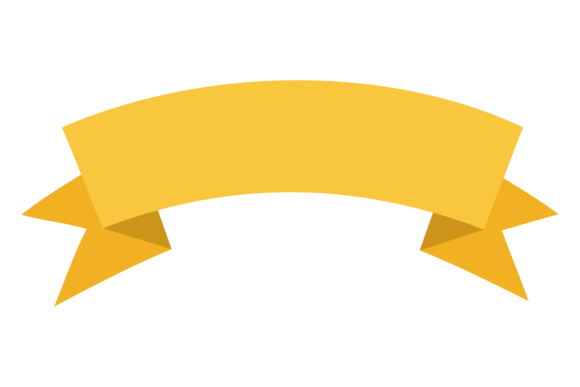 Yellow Banner Flag: Empty Curved Label Guide